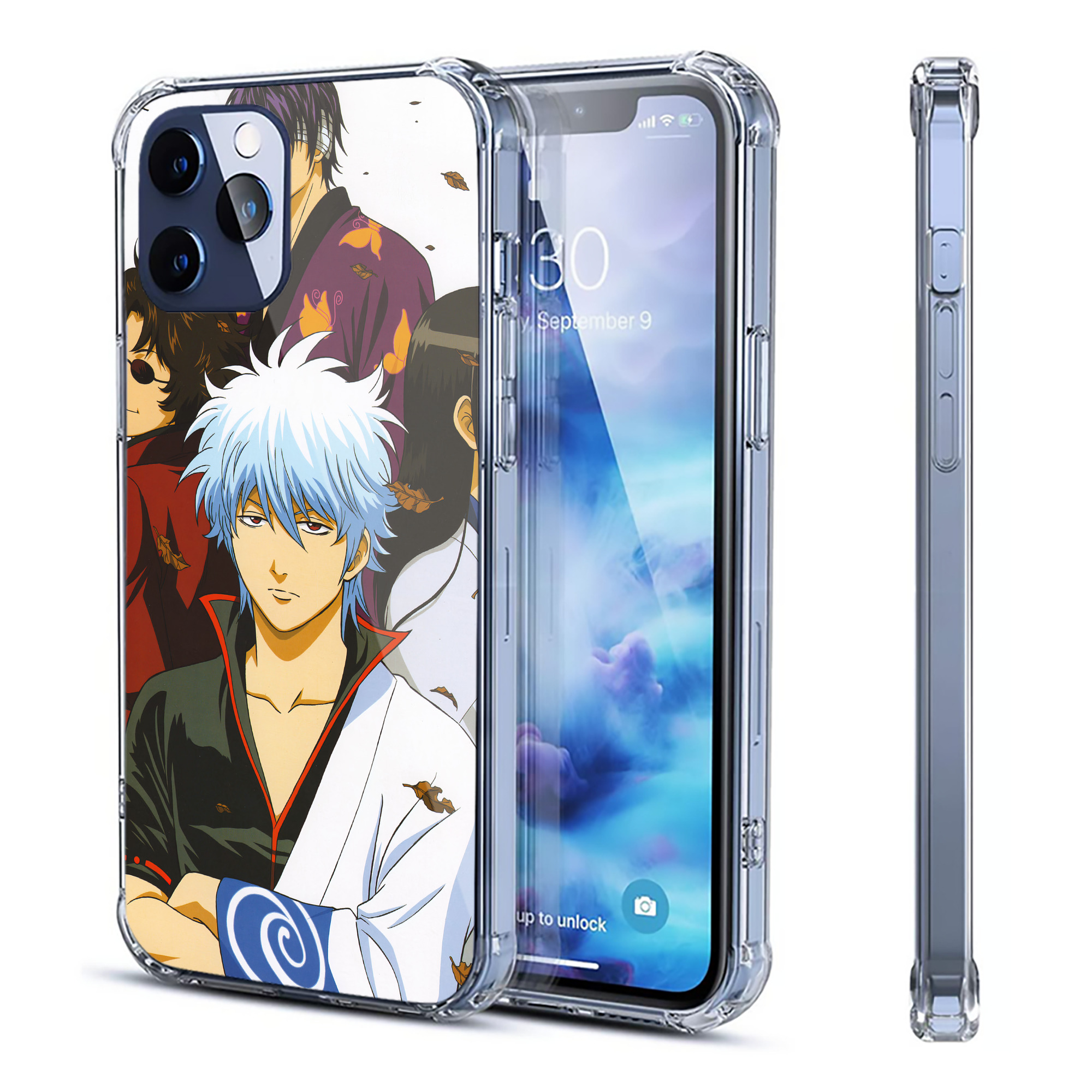 （画像用） ぎんたま 坂田銀時（さかたぎんとき） 神楽 志村新八（しむら しんぱち） GINTAMA Sakata Gintoki Kagura Shimura Shinpachi 【iPhone 12シリーズ対応】透明スマホケース（クリアソフトケース）